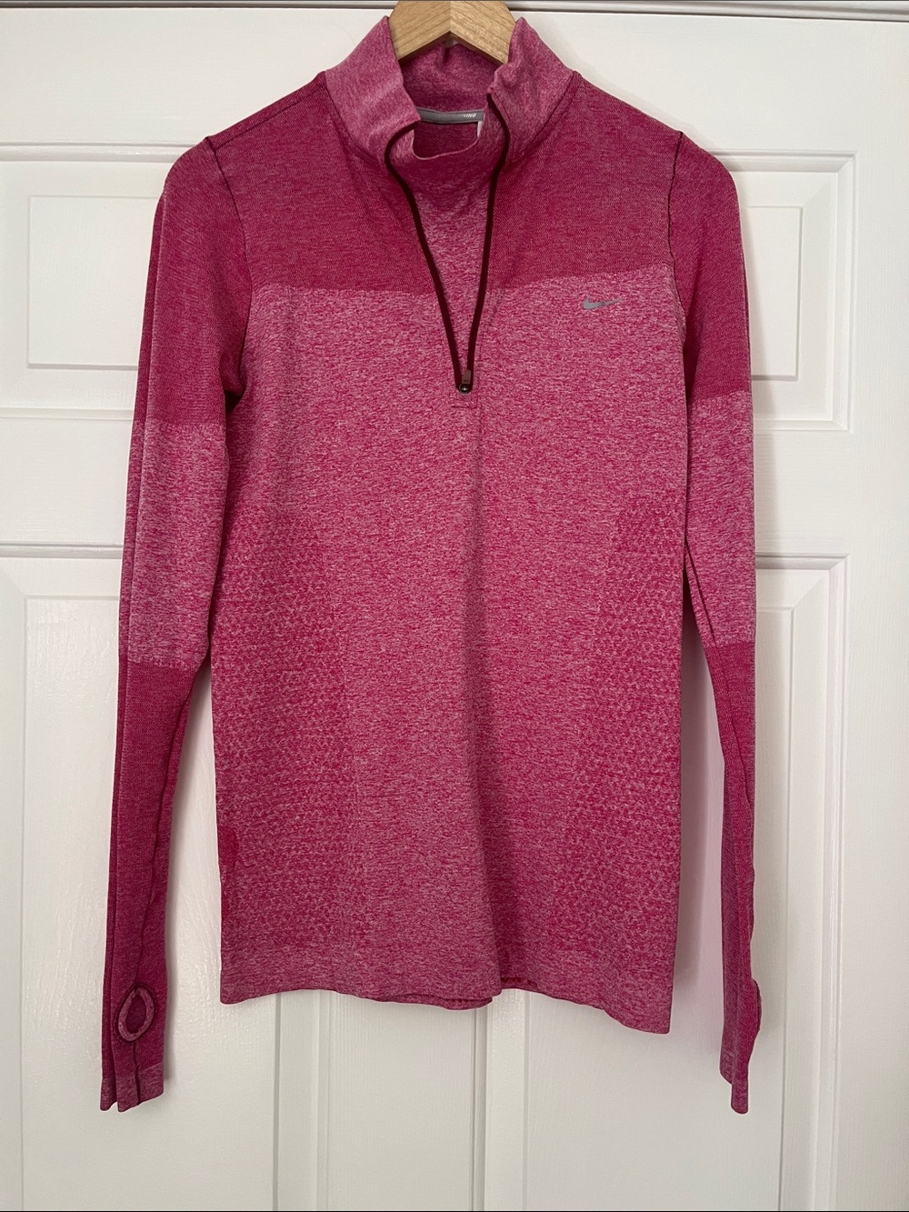 Nike Women's Heathered Pink Half-Zip Performance Top